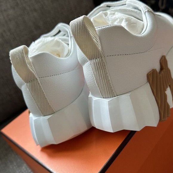 Size 38EU NEW HERMES Leather Bouncing Women Sneaker - Picture 4 of 5